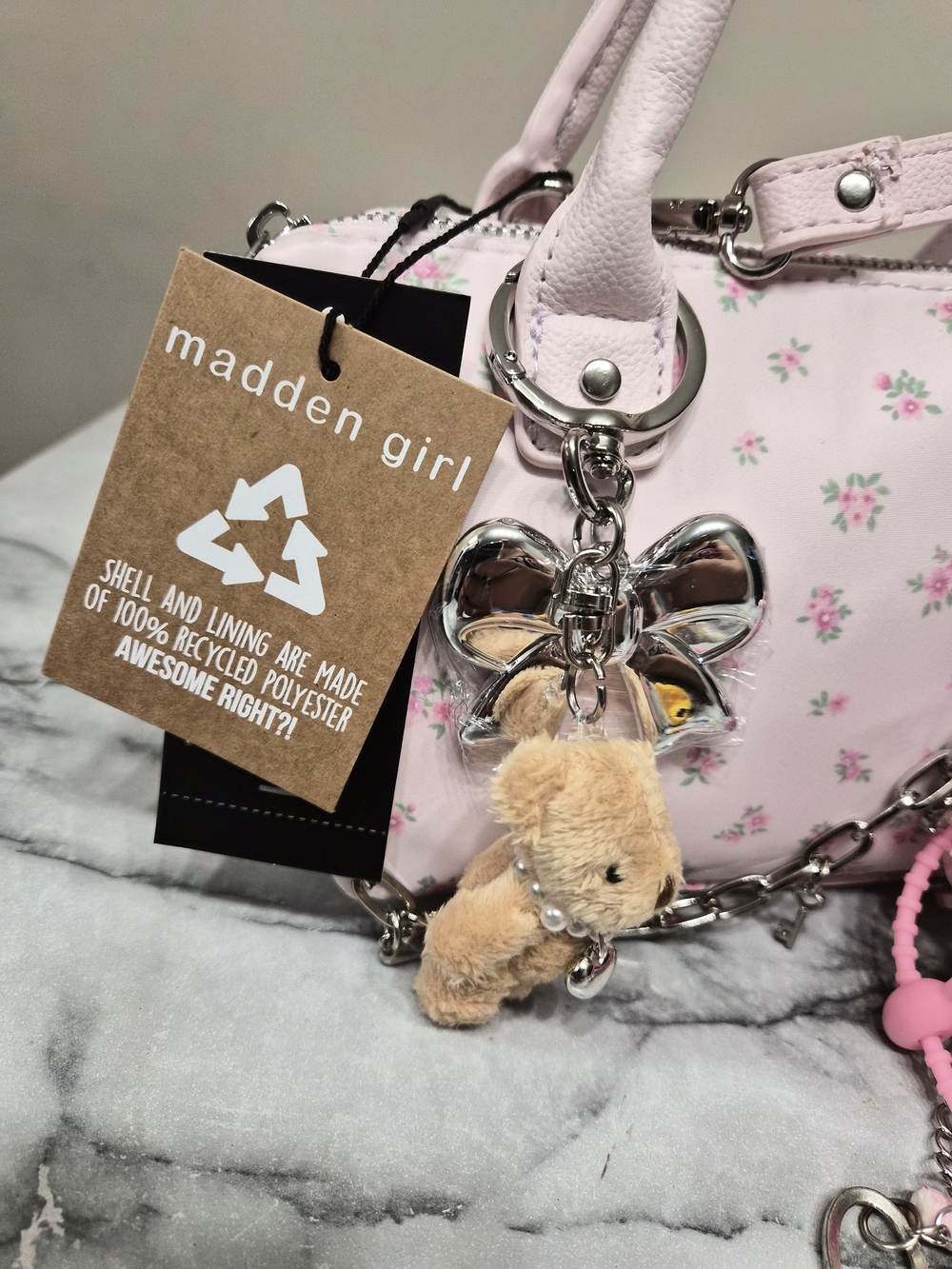 Madden Girl Pink Floral Mini Satchel - Picture 2 of 4